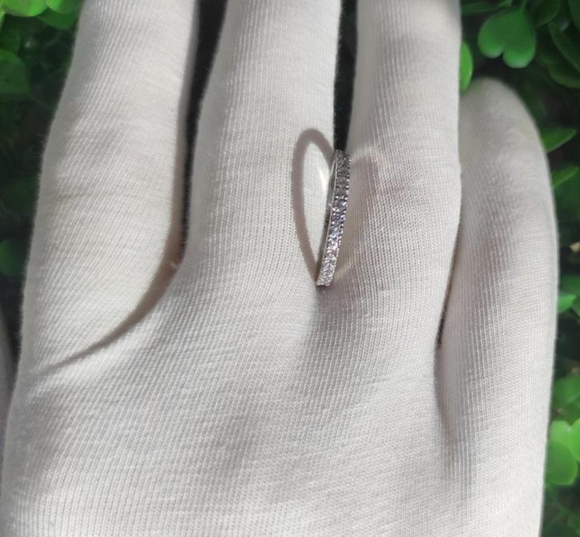 Ombre Blue Lab  Sapphire And Moissanite 14k Gold Eternity Band 7