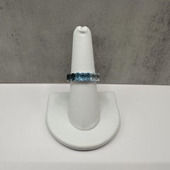 Ombre Blue Topaz Ring Sterling Silver Oval Size 7