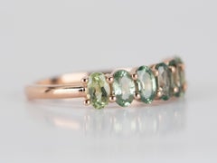 Ombre Effect Teal Blue Green Montana Sapphire Wedding Band 14K Gold R5075
