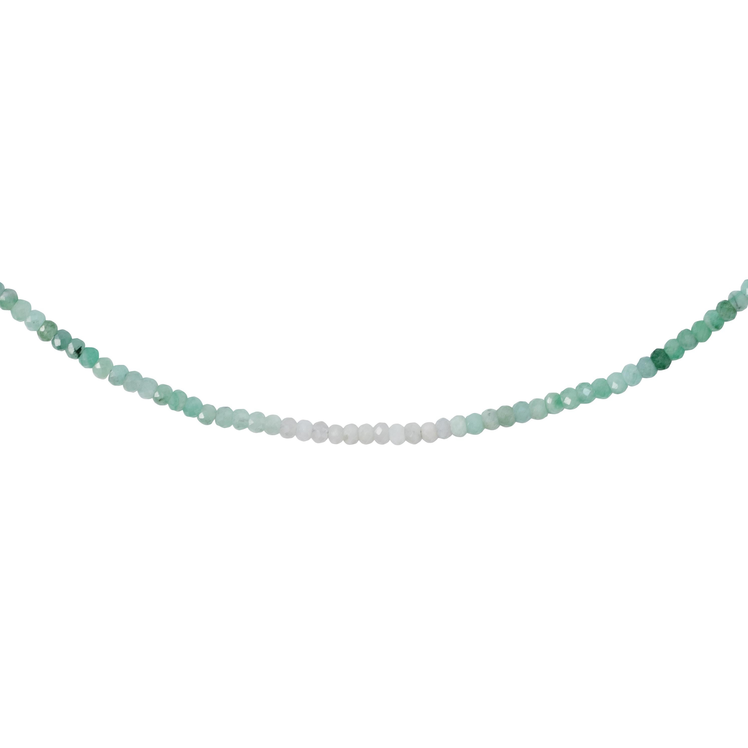 Ombre Emerald Necklace 14K Gold Light -by Bombyx House In New Condition For Sale In Westport, CT