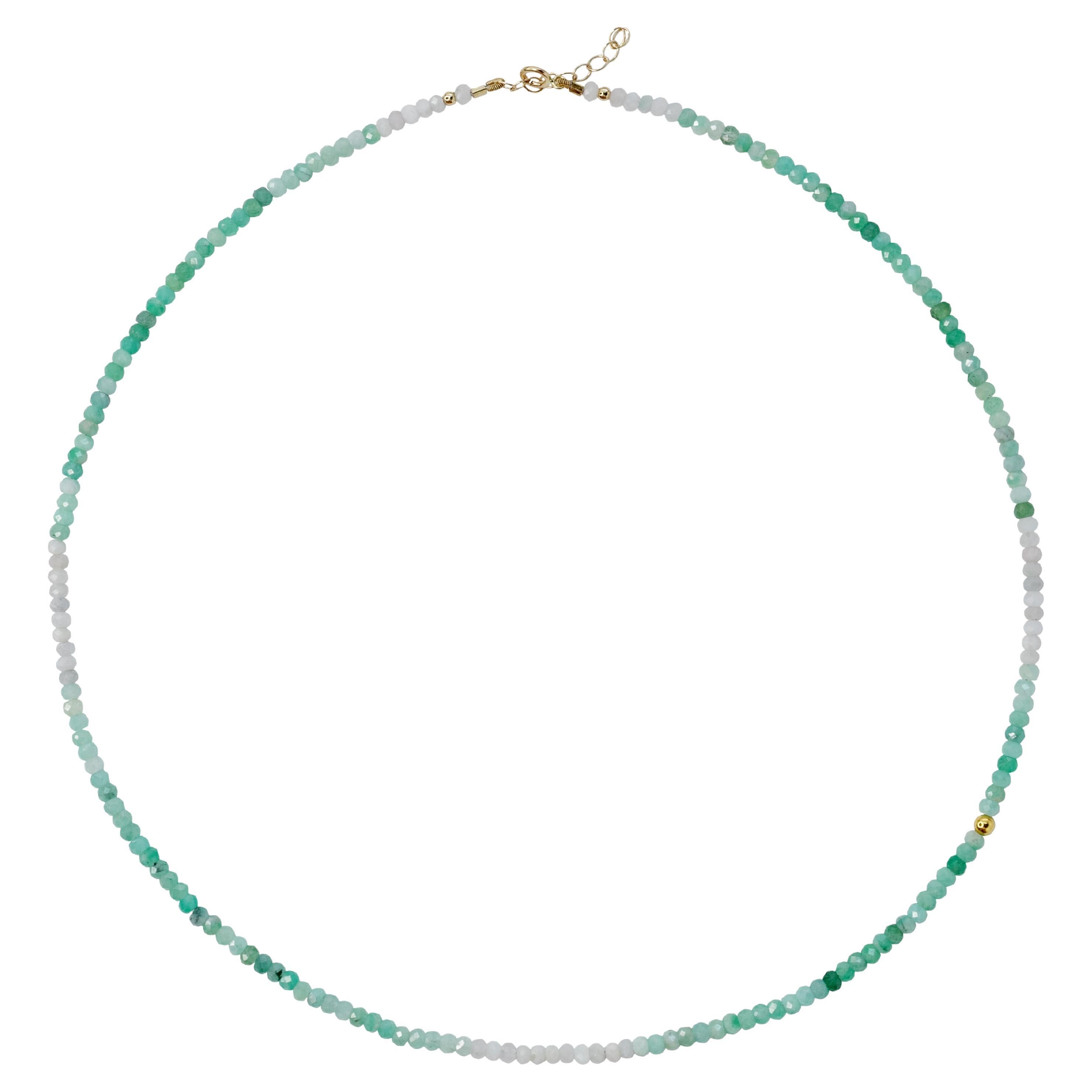 Ombre Emerald Necklace 14K Gold Light -by Bombyx House For Sale