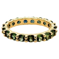 Ombre Eternity Band, Natural Sapphire, 14K Yellow Gold Eternity Wedding Band
