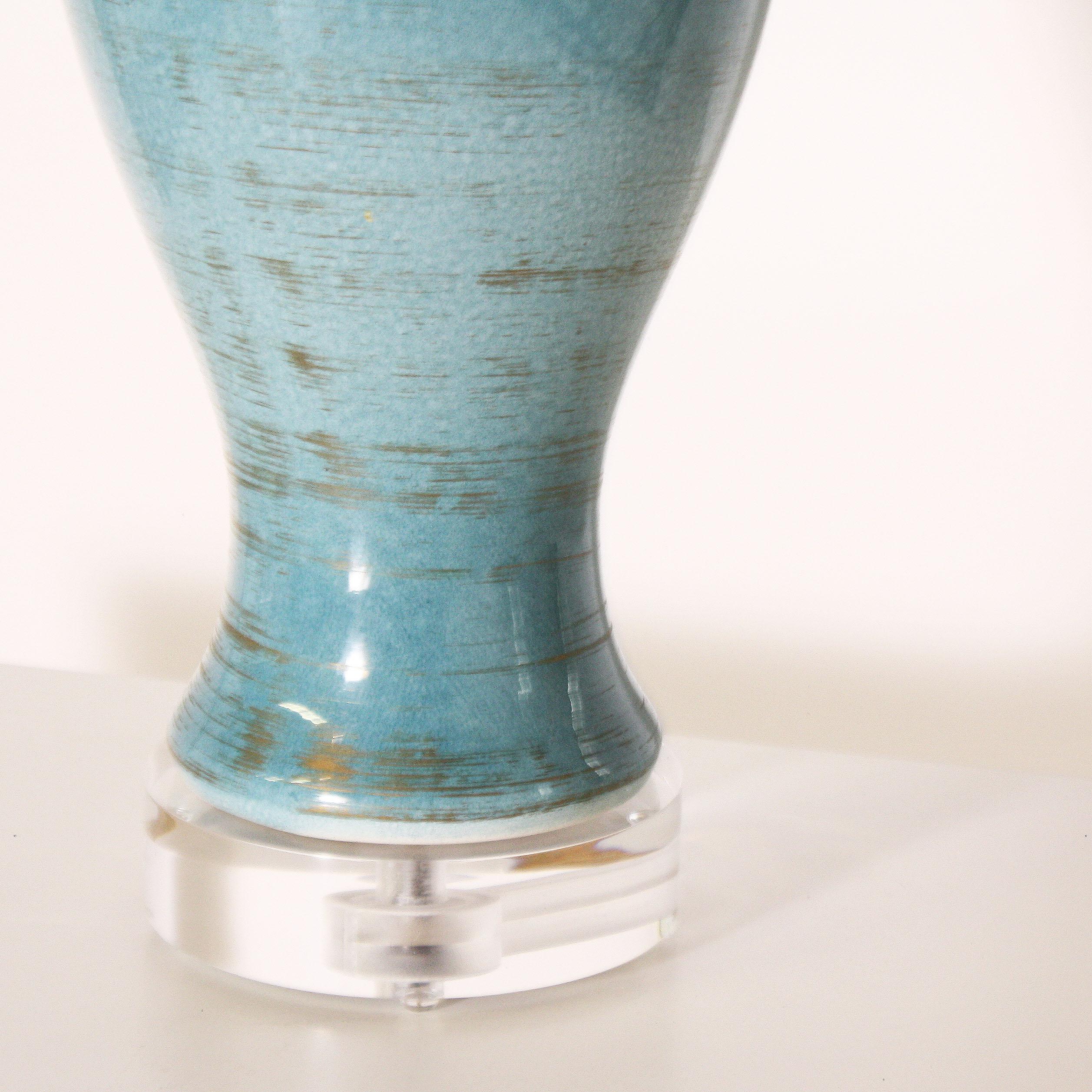 Ceramic Ombre Glaze Urn Lamp, circa 1960