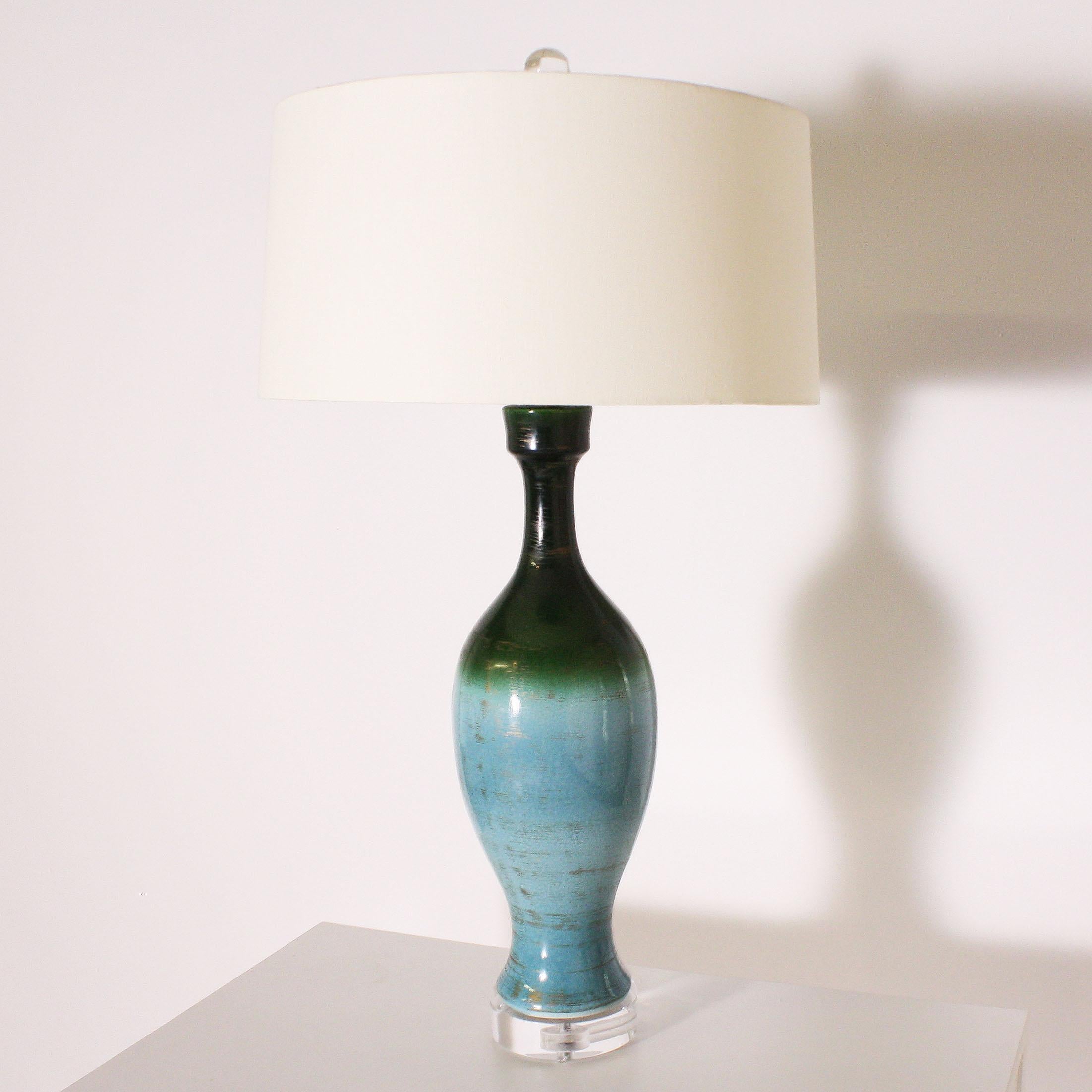 Ombre Glaze Urn Lamp, circa 1960 1