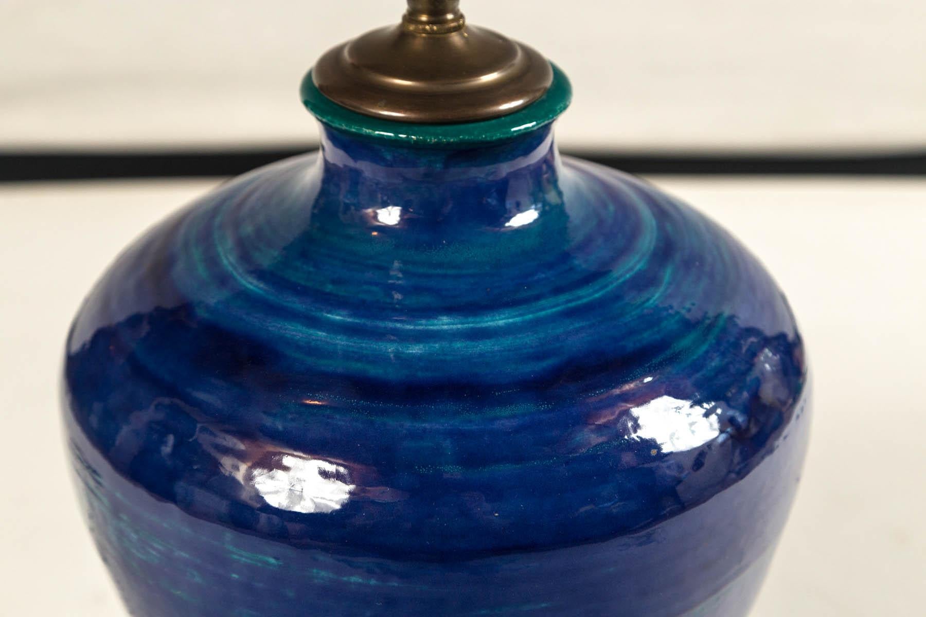 Ombre Glazed Ceramic Table Lamp, 20th Century 3