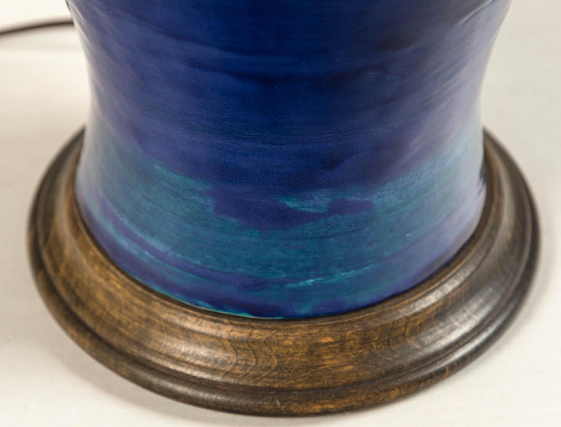 Ombre Glazed Ceramic Table Lamp, 20th Century 4