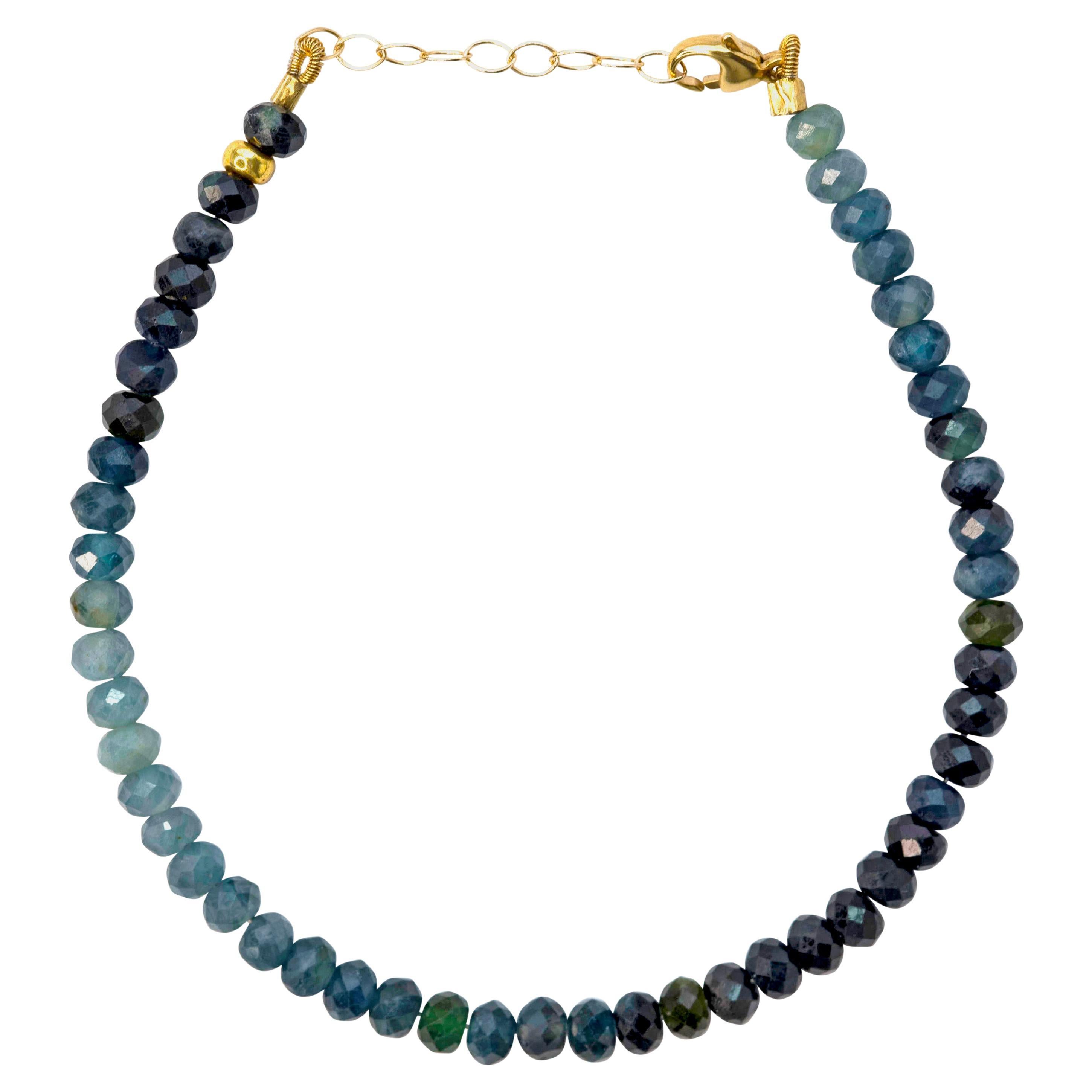 Ombre Indicolite Tourmaline Bracelet 14K Gold - by Bombyx House For Sale