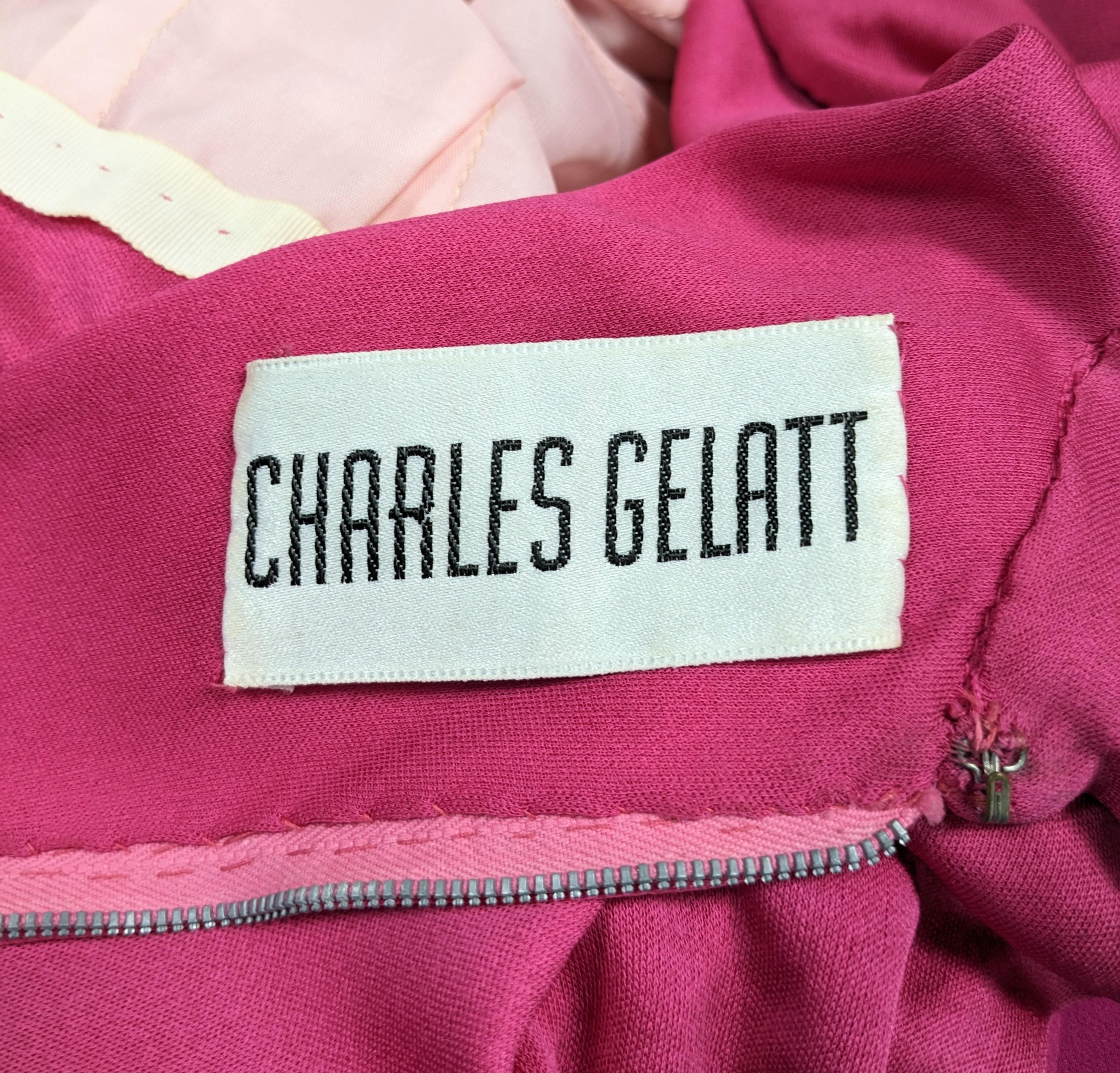 Ombre Kleid aus mattem Jersey und Chiffon mit Taschentuch, Charles Gelatt im Angebot 7