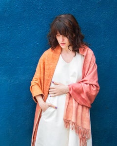 Ombre Merino Wool Soft Blanket Throw in Rosewood Red, in Stock