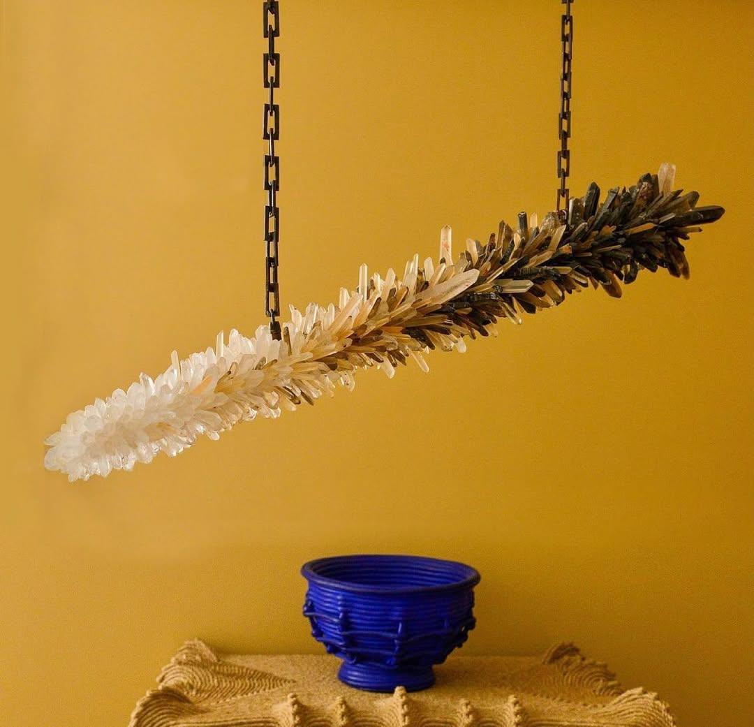 Lampada a sospensione Ombre Meteor Effect Natural Uncut Crystal 120 di Christopher Boots in vendita 5