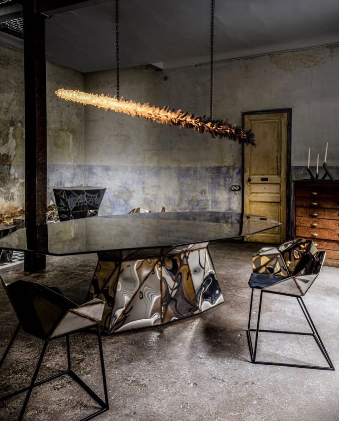 Lampada a sospensione Ombre Meteor Effect Natural Uncut Crystal 210 di Christopher Boots in vendita 13