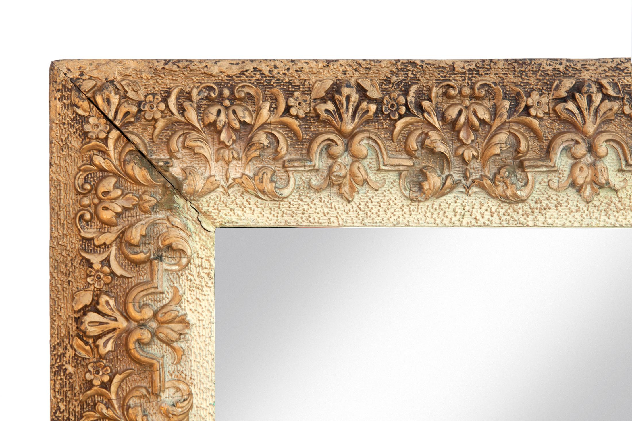 Ombre-Spiegel mit graduellem Übergang von Gold zu Elfenbein (Arts and Crafts) im Angebot