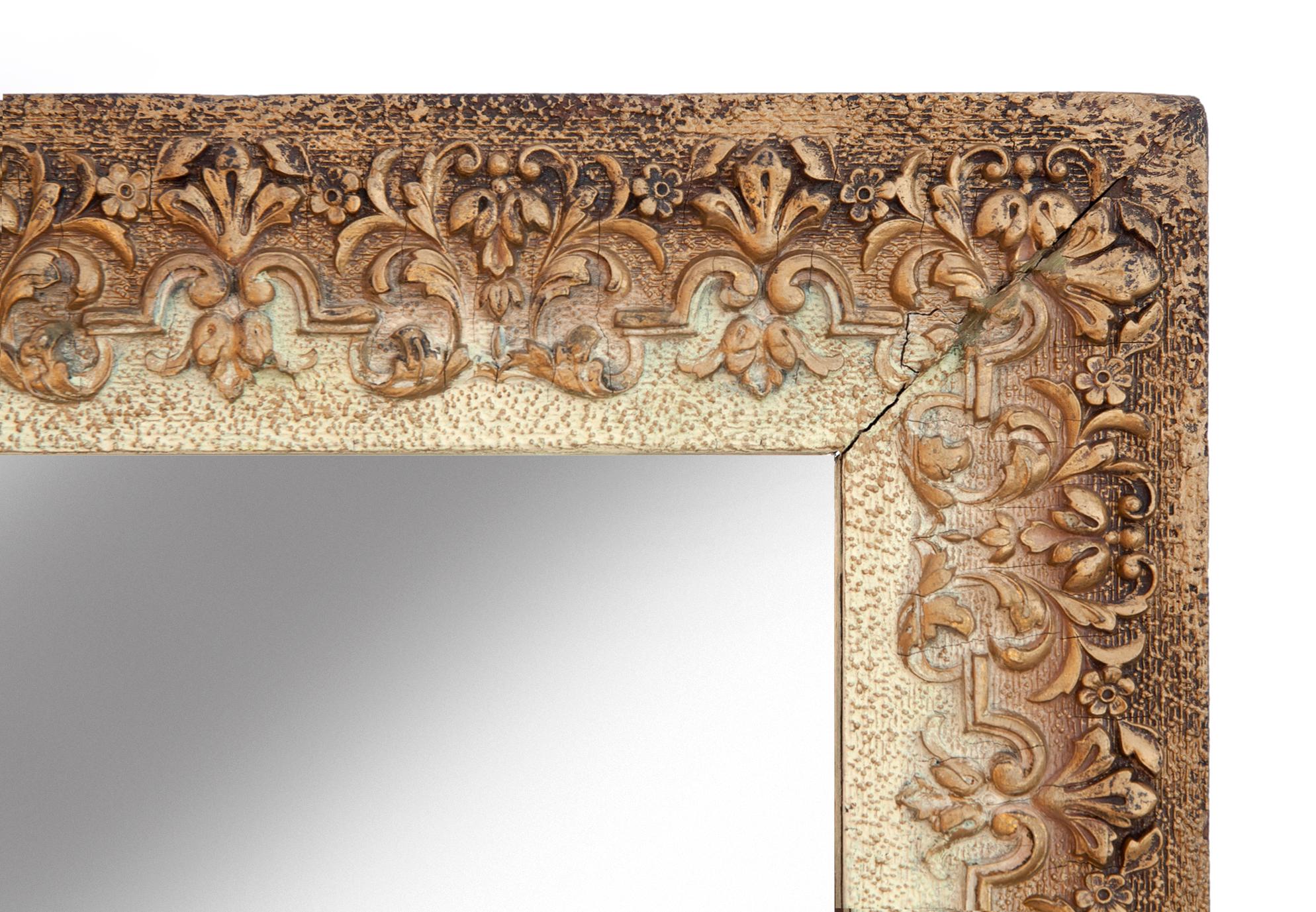 Ombre-Spiegel mit graduellem Übergang von Gold zu Elfenbein (Handgefertigt) im Angebot