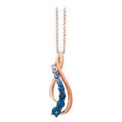 Ombre-Anhänger mit Denim Ombré in 14K Erdbeergold