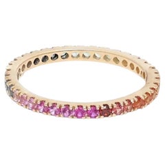 Ombre Pink Sapphire 14K (18K Custom) Rose Gold Eternity Band Ring