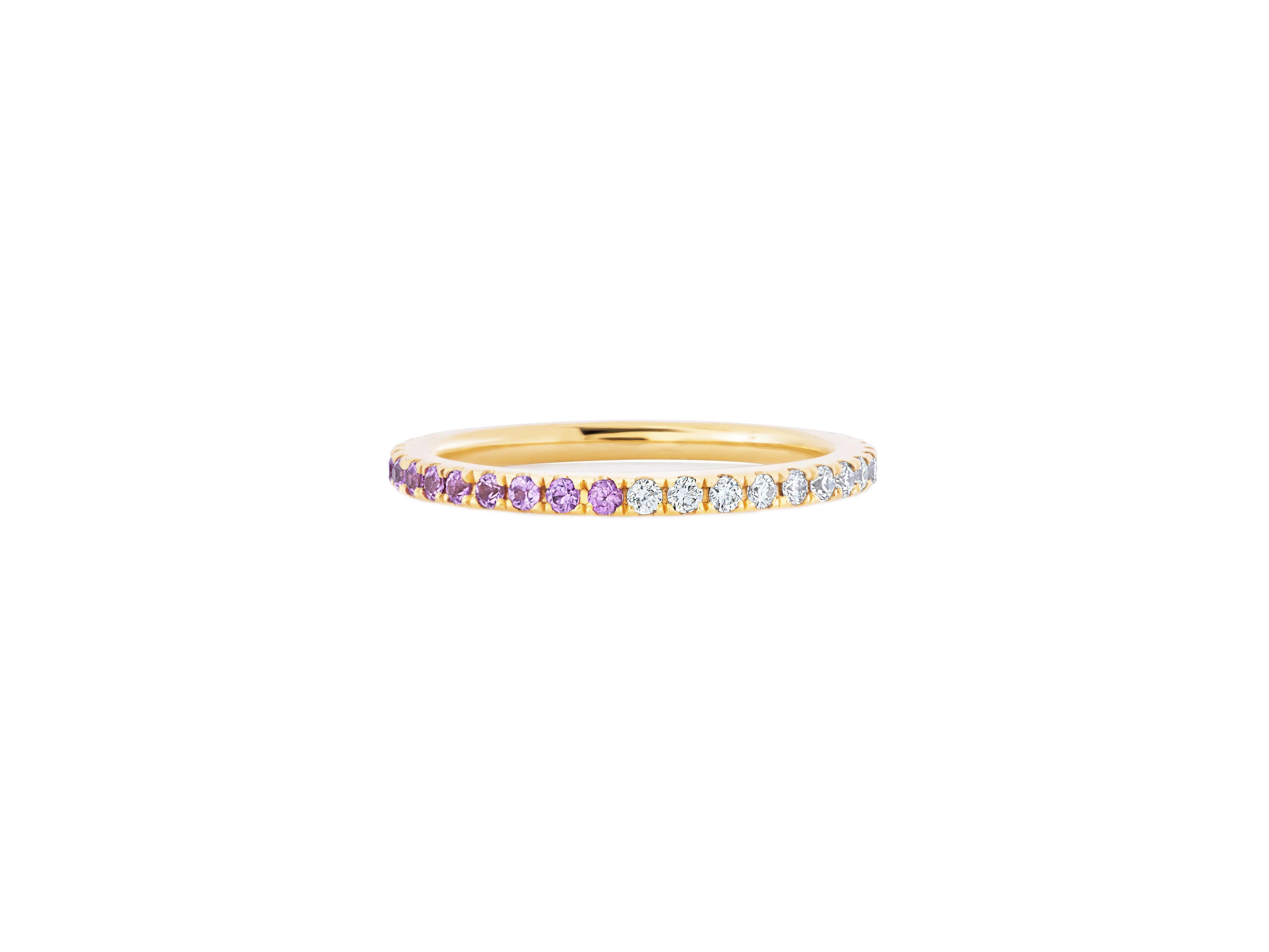 in vendita:  Fascia per l'eternità in zaffiro rosa e moissanite in oro 14k 2
