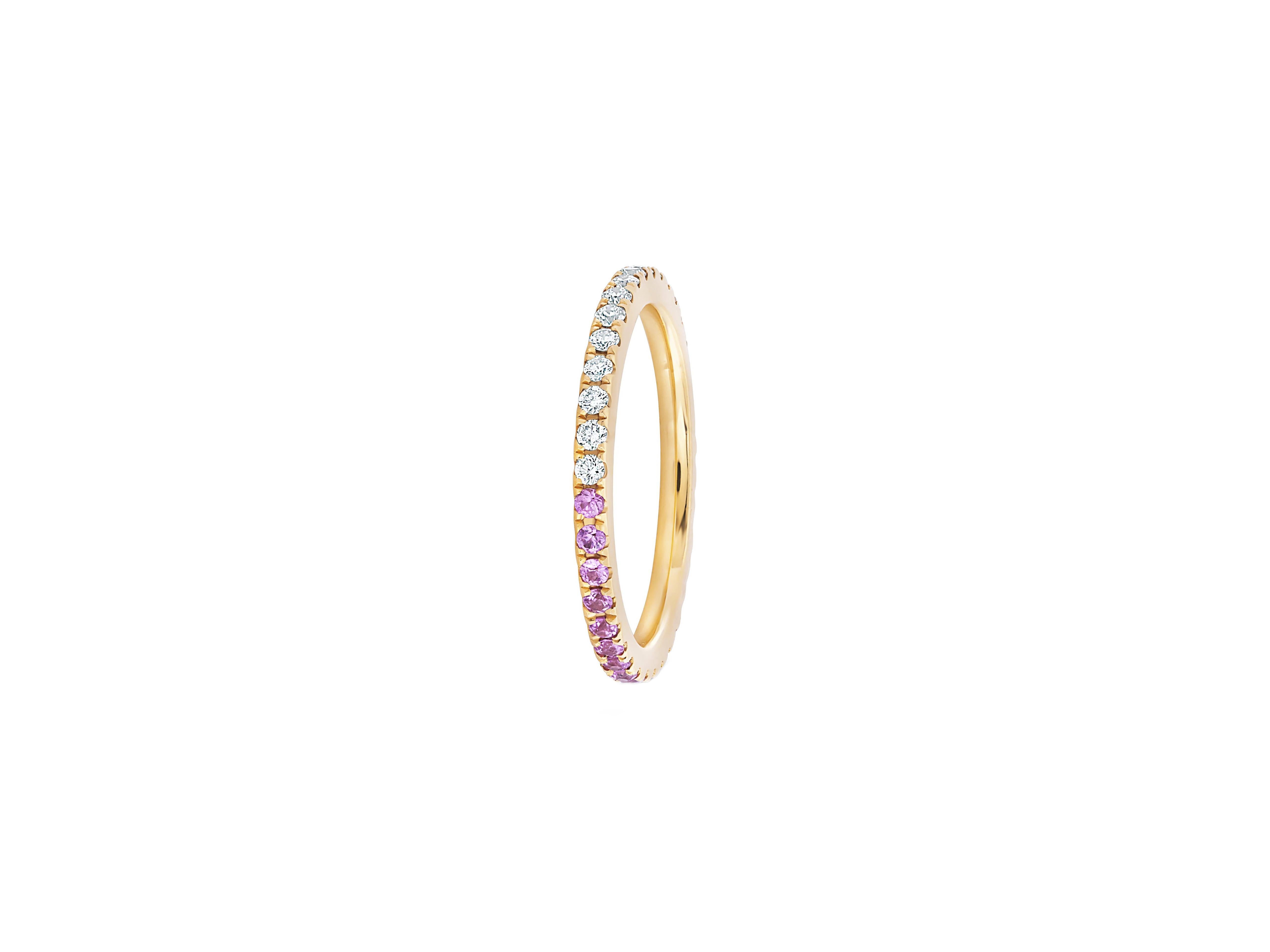 in vendita:  Fascia per l'eternità in zaffiro rosa e moissanite in oro 14k 3