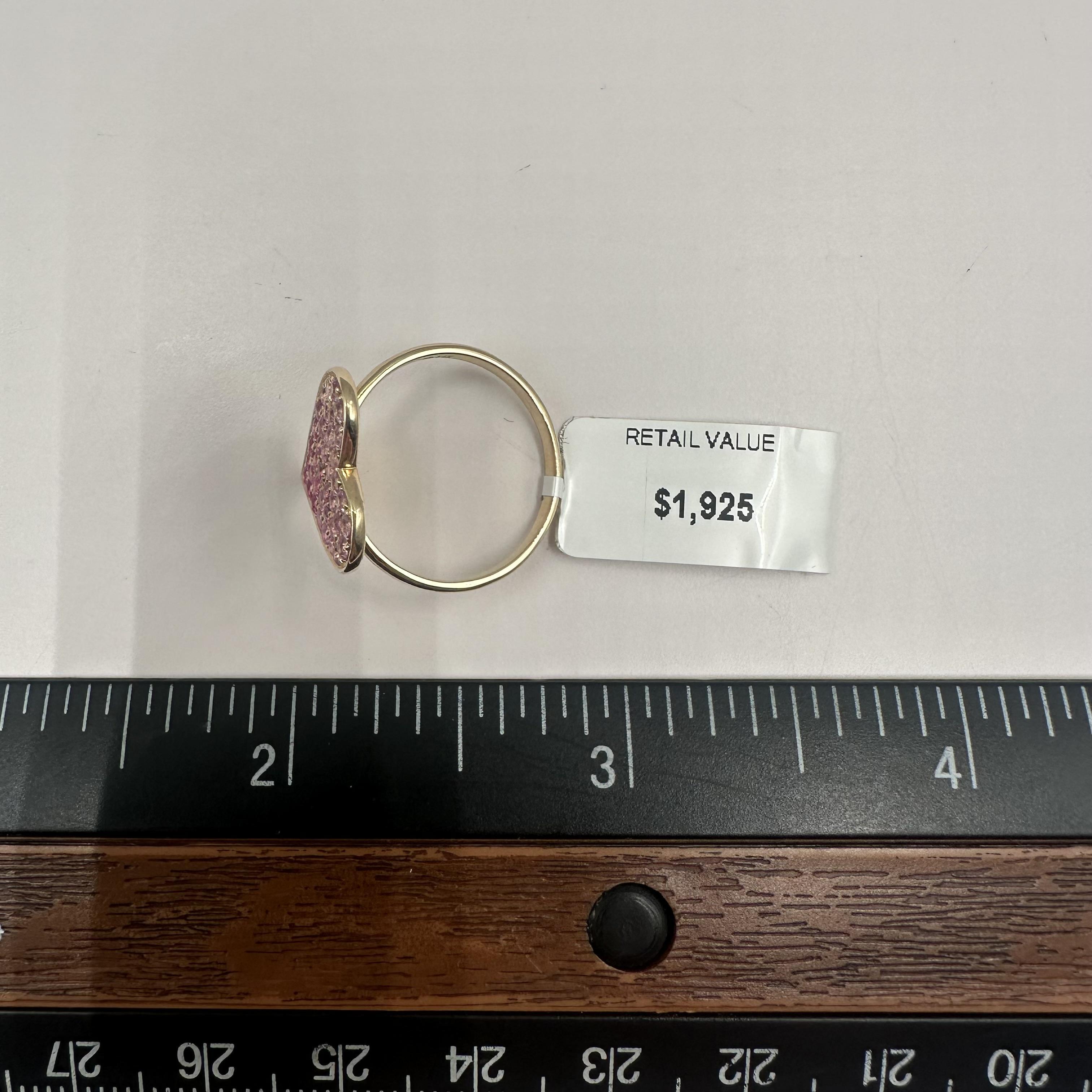 Women's Ombre Pink Sapphire Heart Ring in 14kt Yellow Gold – 0.85ctw Sapphires, Size 6
