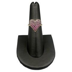 Anello Ombre Pink Sapphire Heart in oro giallo 14kt - Zaffiri 0,85ctw, misura 6