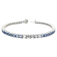 Bracciale Tennis Ombre Sapphire in oro bianco 18 carati, 7,20 carati totali