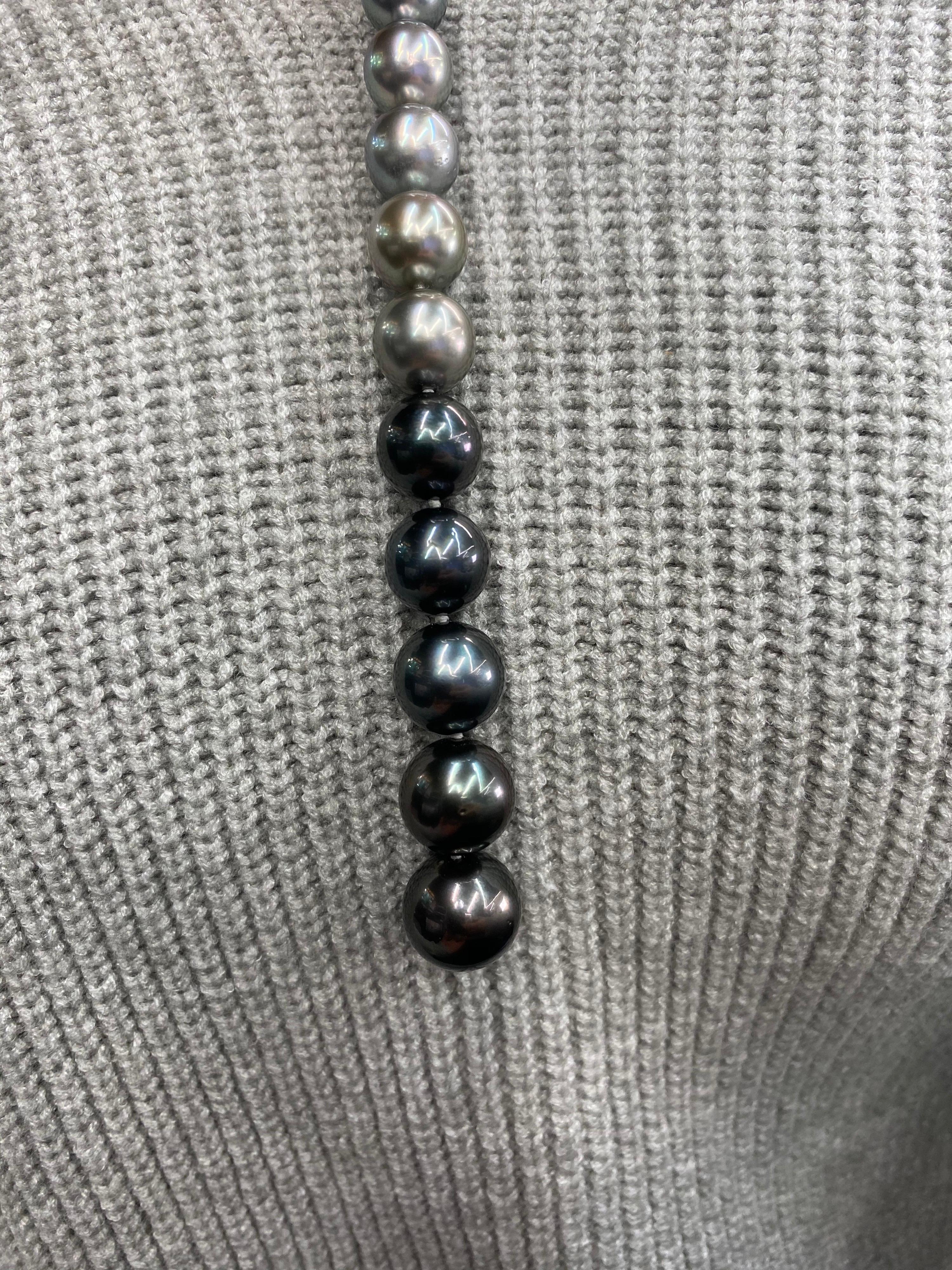 Women's HARBOR D. Ombre Tahitian Diamond Pearl Necklace 8-13.9 MM