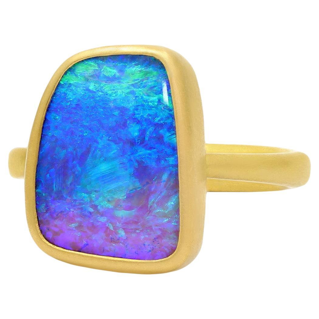 Ombre Ultramarine Boulder Opal One of a Kind 22k Gold Ring, Lola Brooks, 2022 For Sale