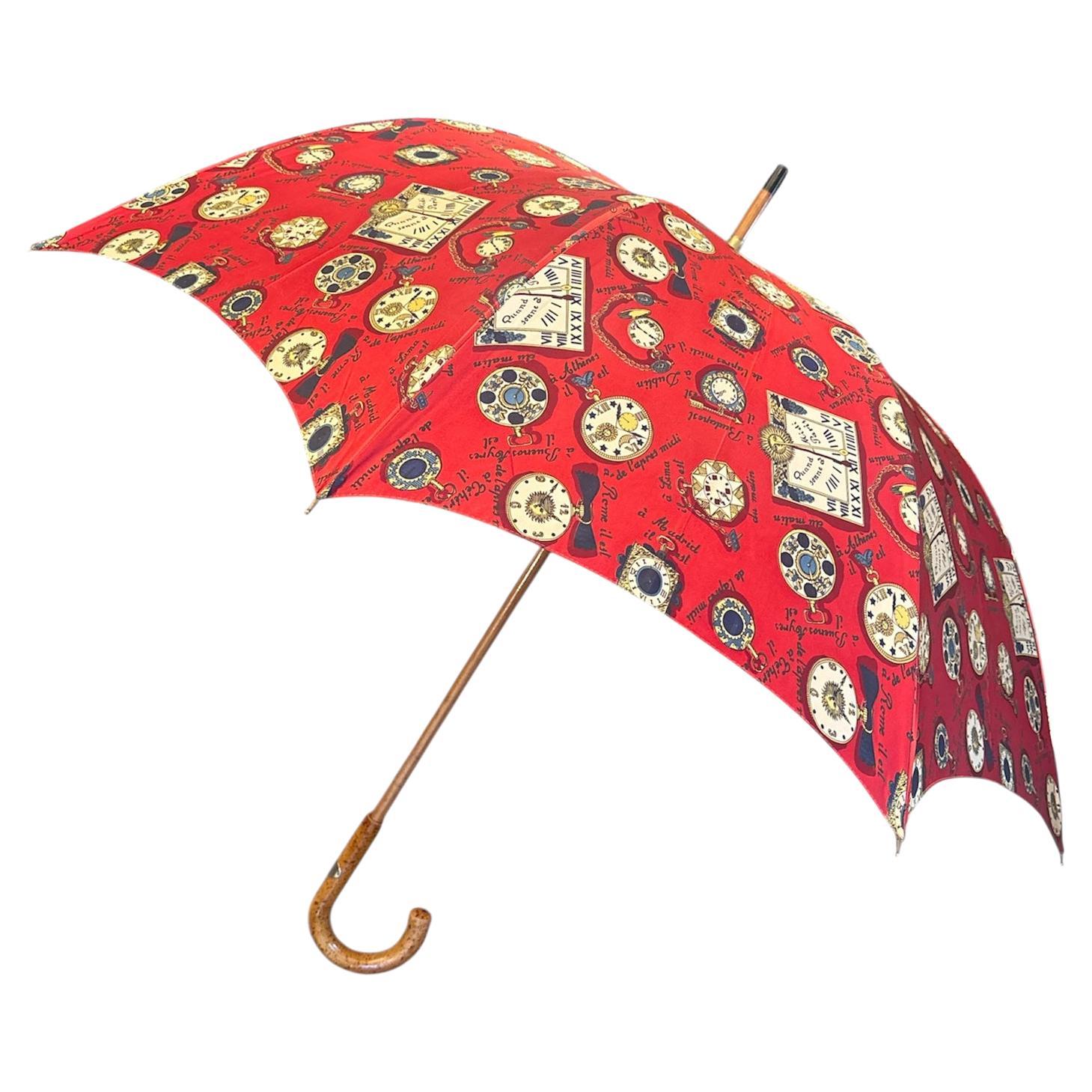 Ombrello Serie Orologi Rosso di Fornasetti Anni 90
