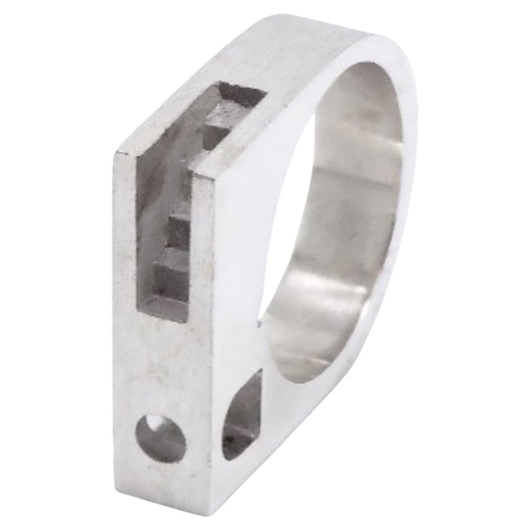 Ombres Portees A-01 Pure Silver Ring by Karl Mazlo