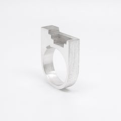 Ombres Portees A-04 Pure Silver Ring by Karl Mazlo