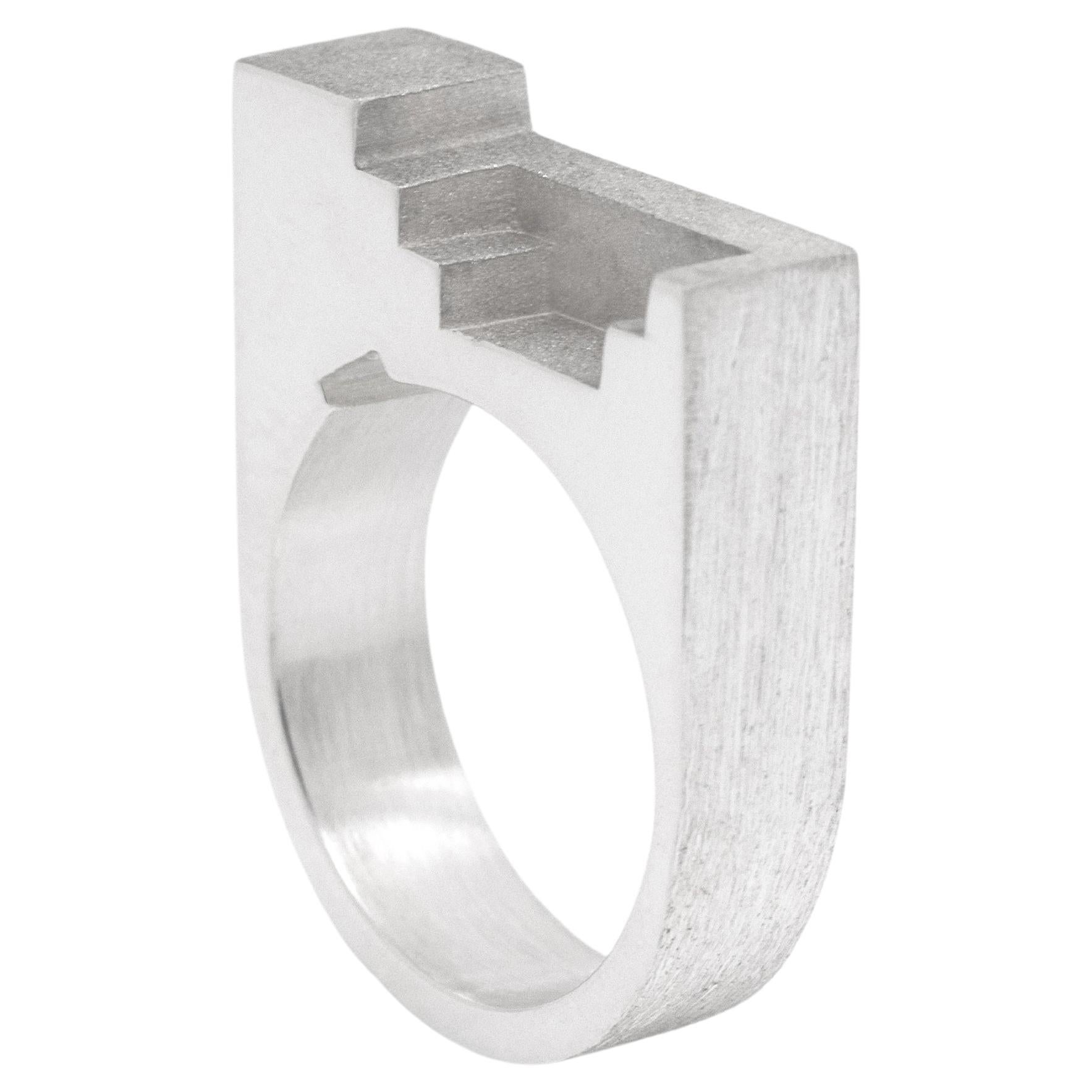 Ombres Portees A-04 Pure Silver Ring by Karl Mazlo