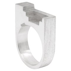 Ombres Portees A-04 Pure Silver Ring by Karl Mazlo