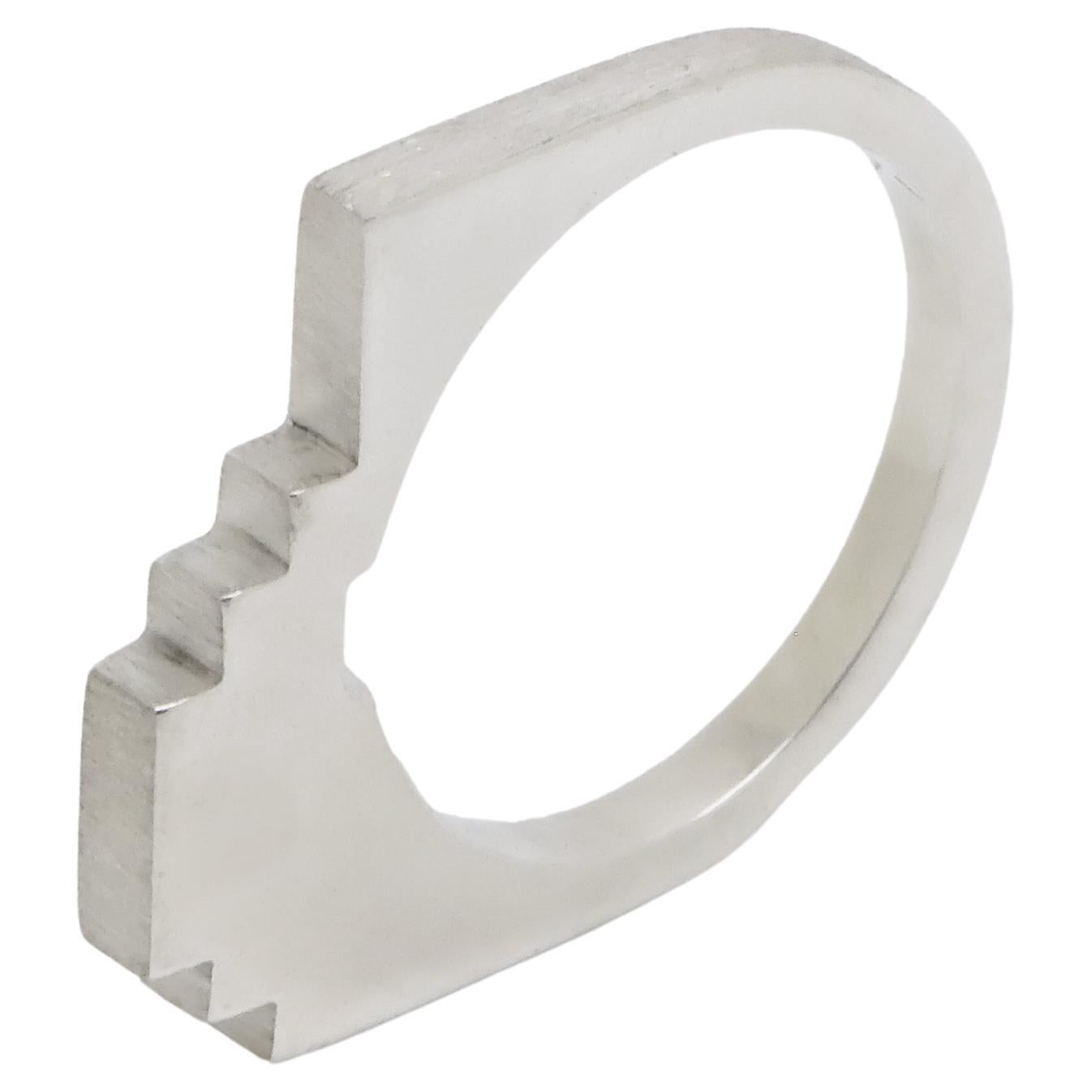 Ombres Portees A-10 Pure Silver Ring by Karl Mazlo For Sale