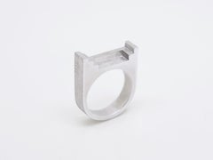 Ombres Portees A-13 Pure Silver Ring by Karl Mazlo