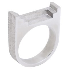 Ombres Portees A-13 Pure Silver Ring by Karl Mazlo