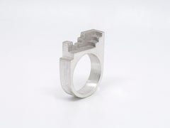 Ombres Portees A-15 Pure Silver Ring by Karl Mazlo