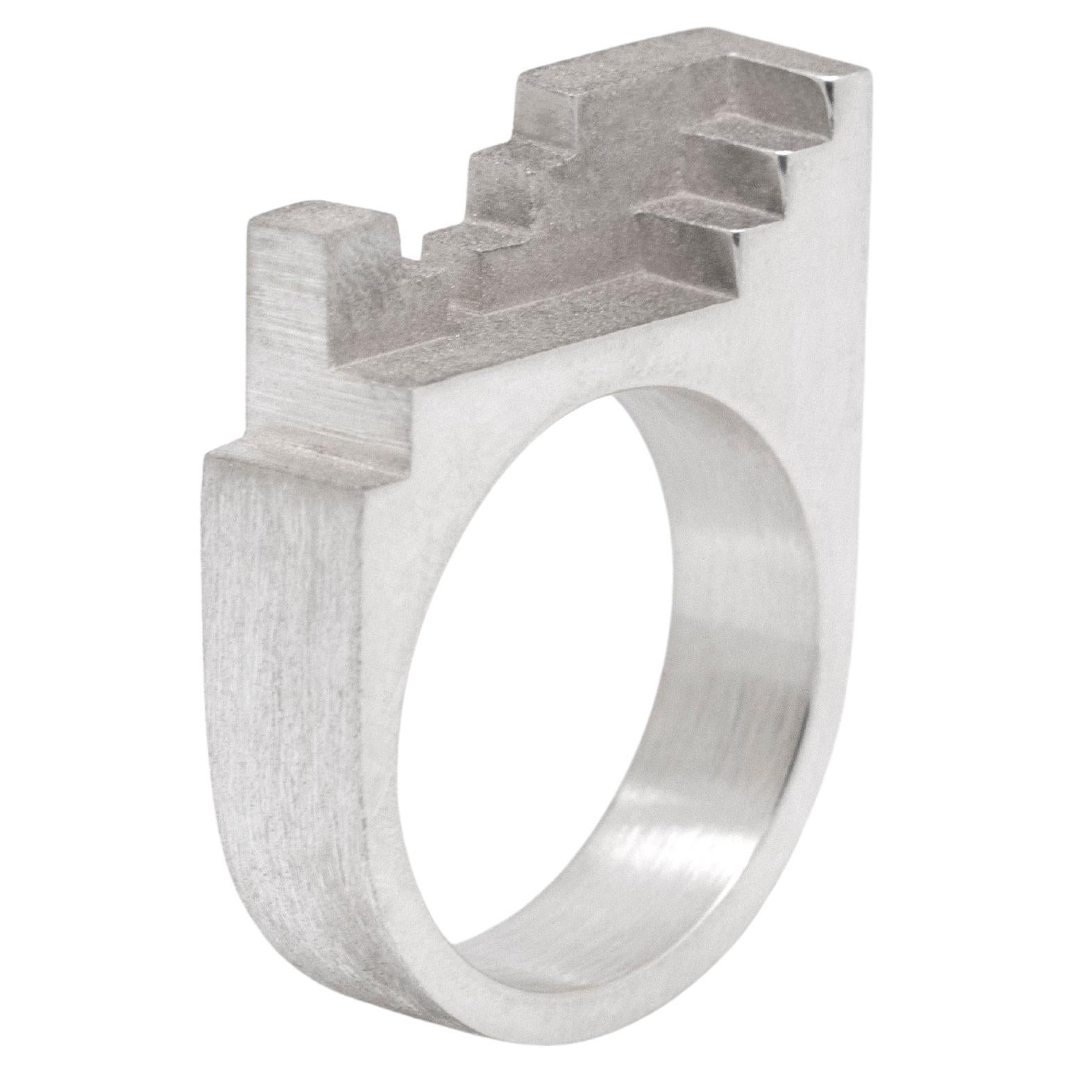 Ombres Portees A-15 Pure Silver Ring by Karl Mazlo