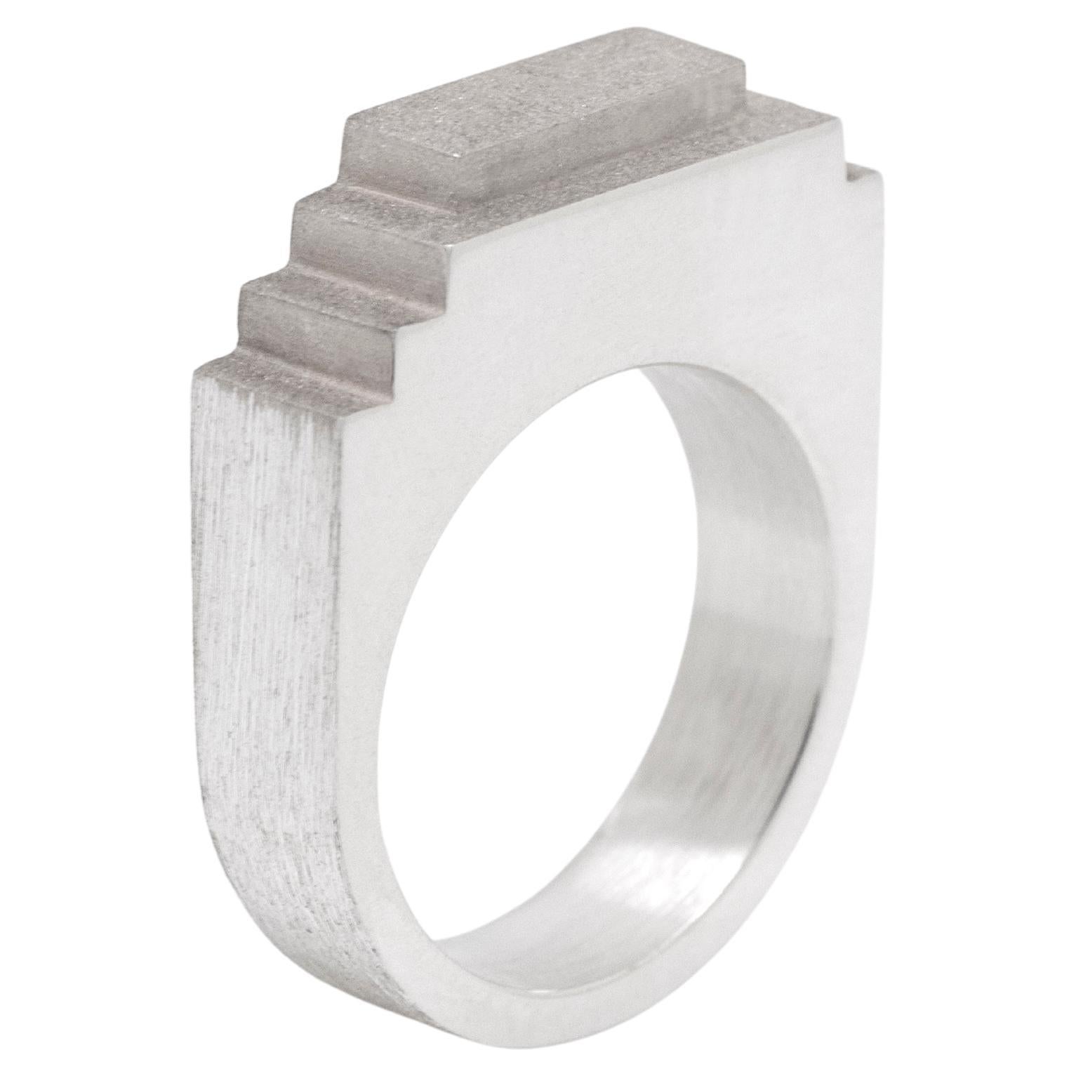 Ombres Portees A-16 Pure Silver Ring by Karl Mazlo