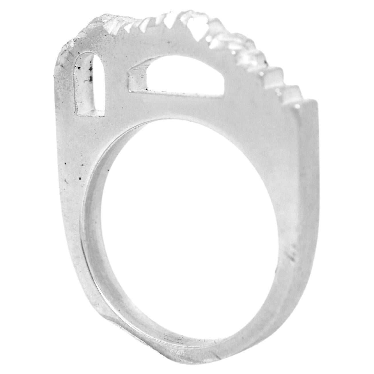 Ombres Portees A-25 Pure Silver Ring by Karl Mazlo