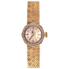 Used Omega 14 Karat Ladies Wristwatch 18.2 Grams Without Works, 17 Jewels