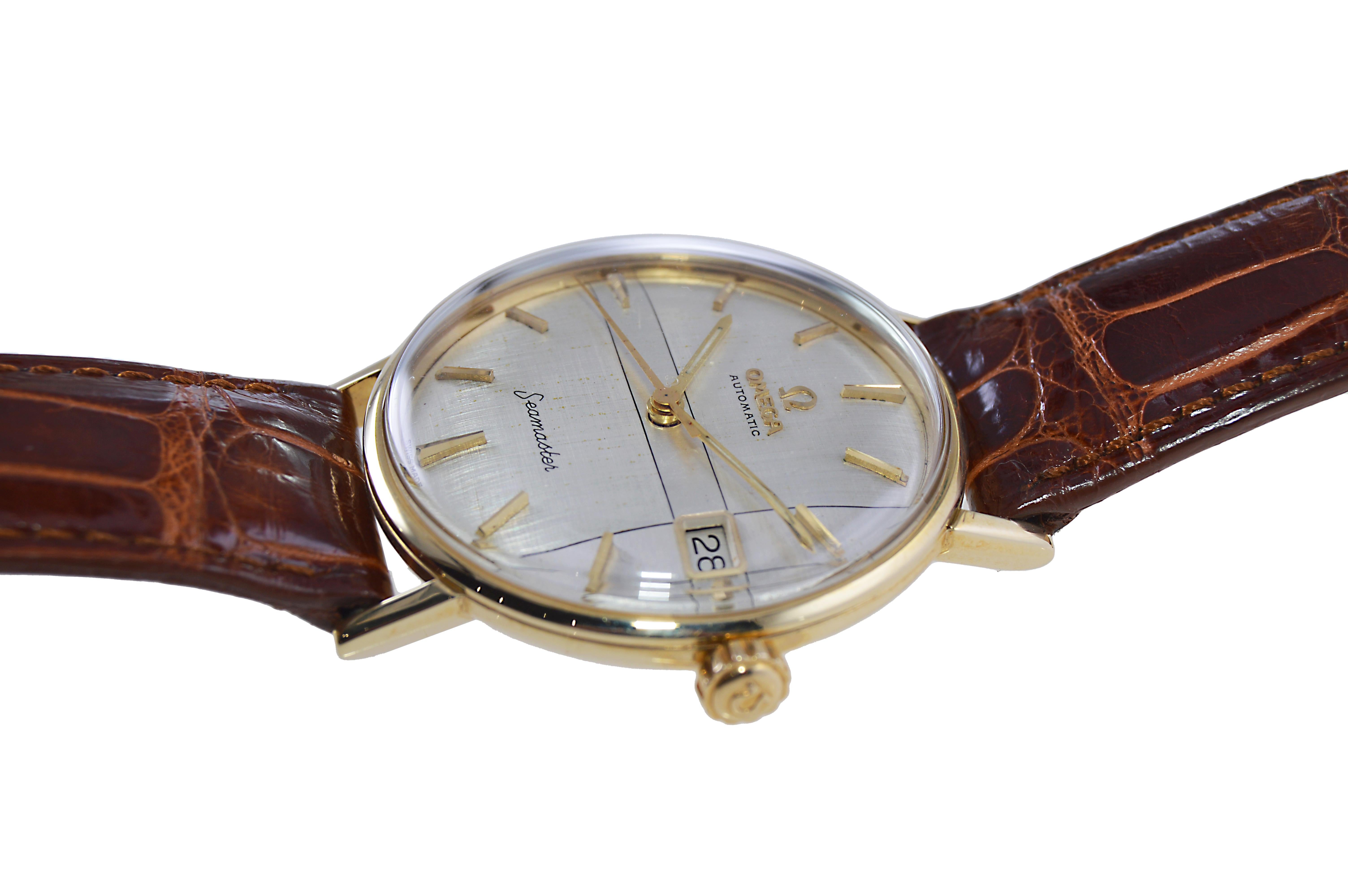 Omega 14 Karat Solid Yellow Gold with Unique Original Quadrant Dial Watch For Sale 3