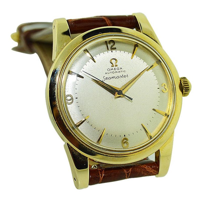 Omega 14 Karat Yellow Gold Seamaster Automatic Winding 1950s with