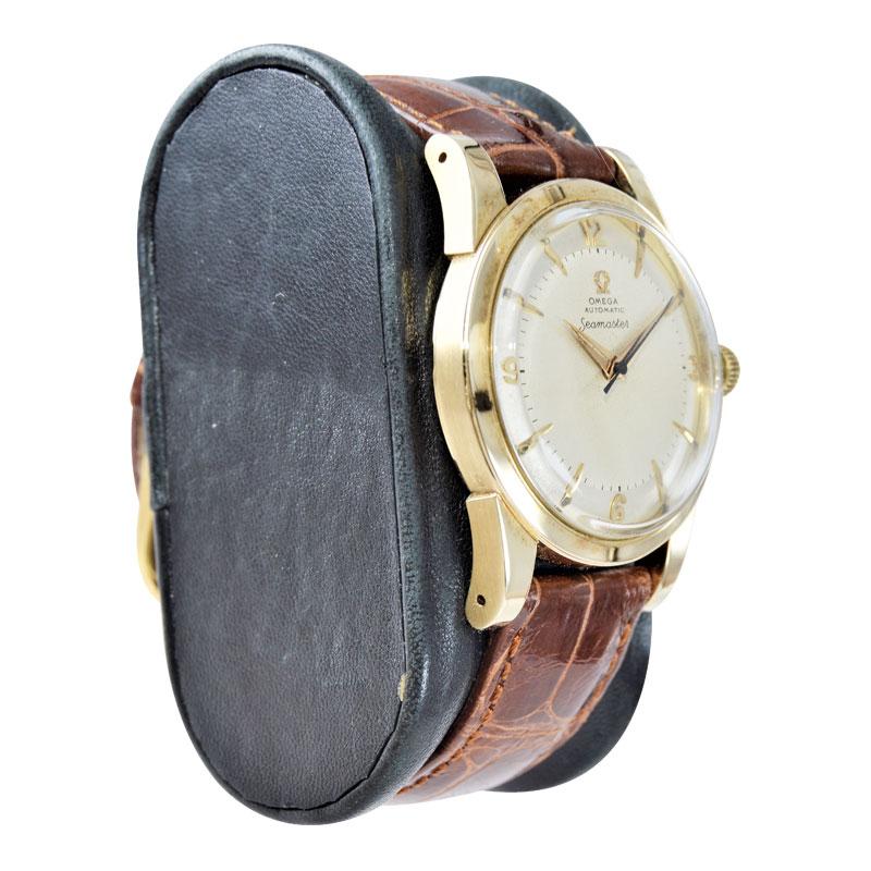Omega Seamaster Automatico a carica automatica 1950 in oro giallo 14 carati con quadrante originale In condizioni ottime a Long Beach, CA