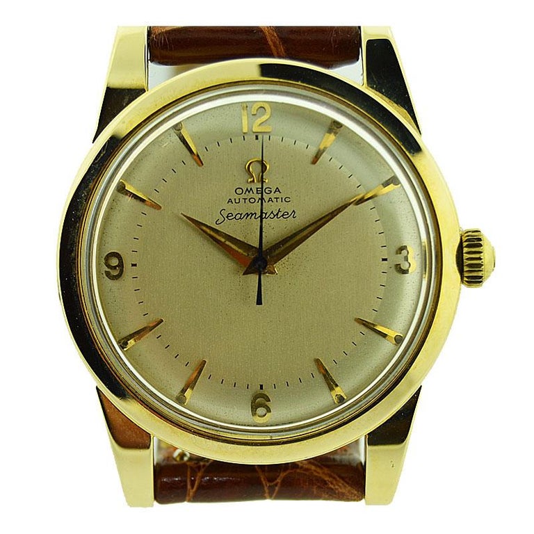 Omega 14 Karat Yellow Gold Seamaster Automatic Winding 1950s with