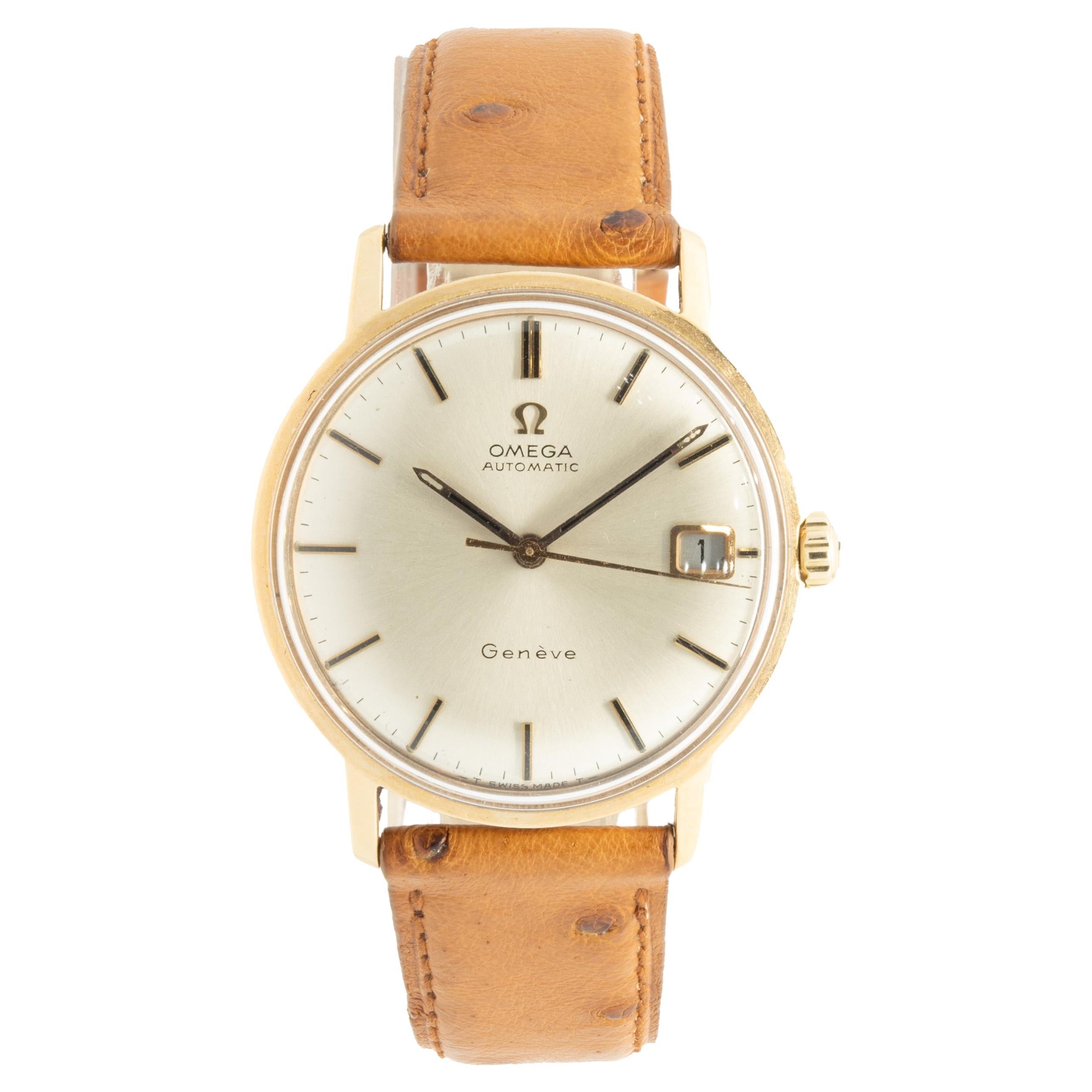 Omega 14 Karat Yellow Gold Vintage Automatic For Sale at 1stDibs