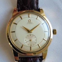 Omega 14k Solid Gold 36mm Jumbo Bumper Automatic Mens Vintage 1950s RA695