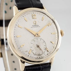 Omega Ω 14k Yellow Gold Automatic Men's Watch Calibre 342 w/ Black Leather Band