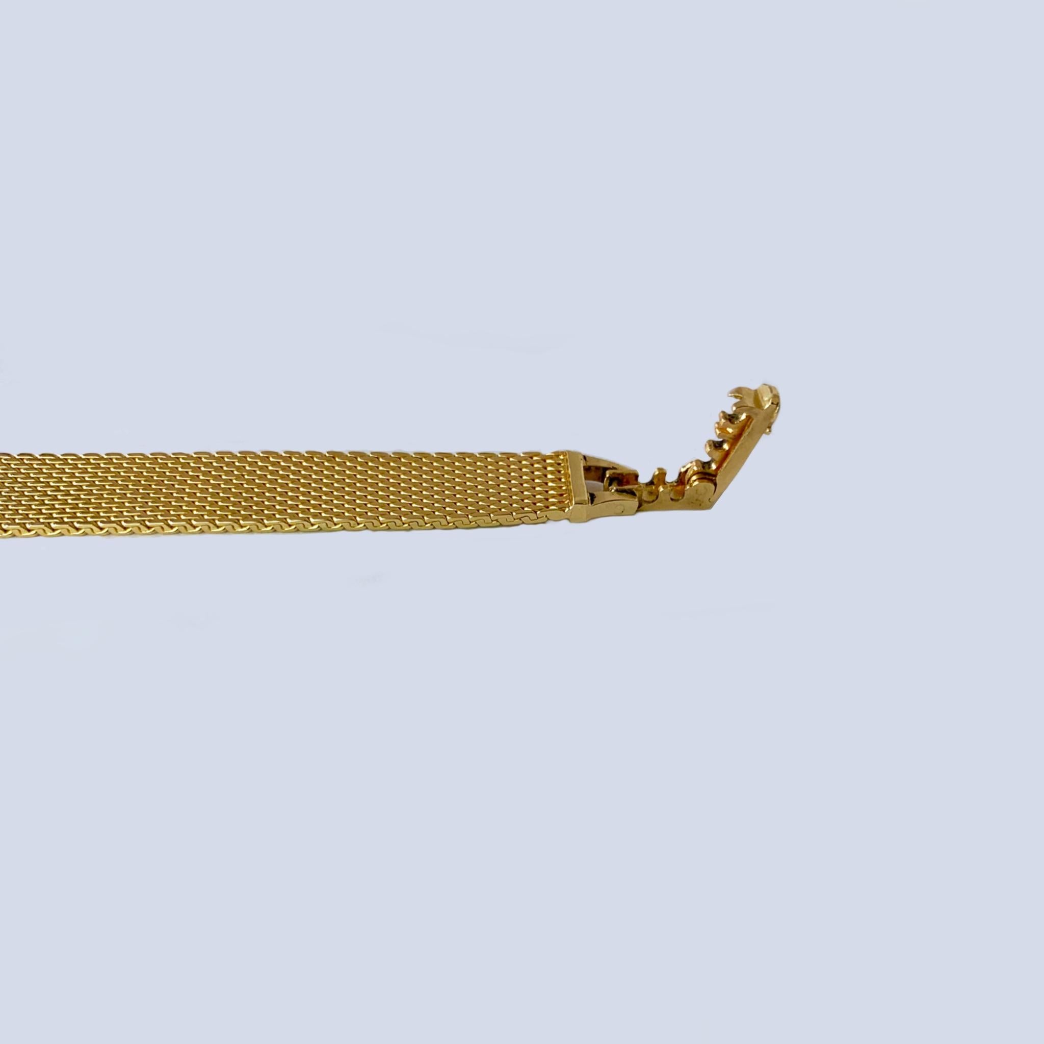 Omega 14 Karat Yellow Gold Ladies Bracelet Watch For Sale 1