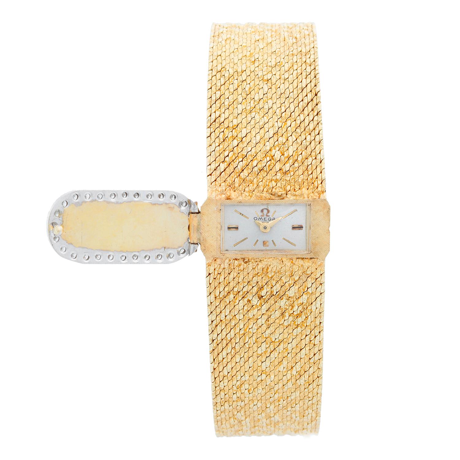 Omega 14 Karat Yellow Gold Vintage Ladies Watch At 1stdibs