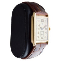 Omega 14Kt Solid Gold Art Deco Tank Style Watch from 1925-1930
