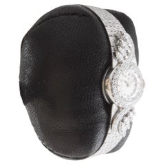 Omega 14Kt Solid White Gold Ladies 1950's Dress Watch with 1 Carat of Diamonds